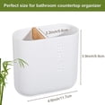 thumbnail image 3 of YSTINNG Toothbrush Holders Bamboo Electric Toothbrush Holder Bathroom Storage Organizer Countertop for Toothpaste, Floss, Razor, White DYF329-1691, 3 of 9