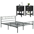 thumbnail image 1 of VECELO 3 Piece Bedroom Set, Metal Platform Bed Frame and Nightstands(Set of 3), 1 of 7