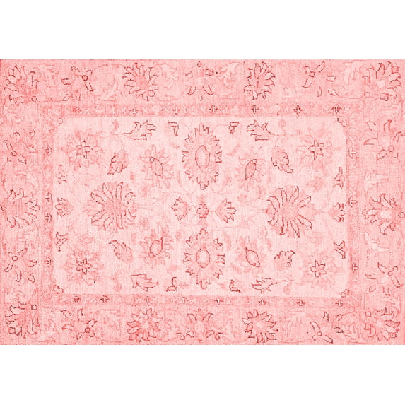 Ahgly Company Machine Washable Indoor Rectangle Oriental Red Traditional Area Rugs, 5' x 8'