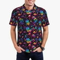 thumbnail image 5 of Yiaed mushroom colorful SkullPrint Men's Short Sleeve Polo Shirt,Golf Polo for Men Three-Button Golf Shirt Athletic Casual Collared T-Shirt- Small, 5 of 7