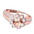 thumbnail image 3 of Mauli Jewels Engagement Rings for Women 1.25 Carat Halo Morganite And Diamond Engagement Ring 4 prong 14k Rose Gold, 3 of 7
