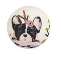 thumbnail image 1 of Peking Handicraft 24BJD03C16RD Floral Frenchie Embriodered Printed Pillow, Multi Color, 1 of 1