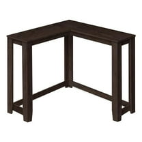 HomeRoots 489756 36 in. Espresso Solid Wood Distressed Corner Console Table