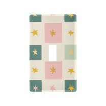 Yayeee Toggle Light Switch Wall Plate 1-Gang 4.5"x2.7" Home Decorative Outlet Cover, Beige Abstract