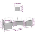 thumbnail image 4 of vidaXL Garden Sofa with Table and Cushions Half-Round Grey Poly Rattan, 4 of 5