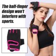 thumbnail image 4 of Gym Gloves Exercise Yoga Non-Slip Half Finger Fitness Gloves for Man Woman (Black Pink S/M), 4 of 6
