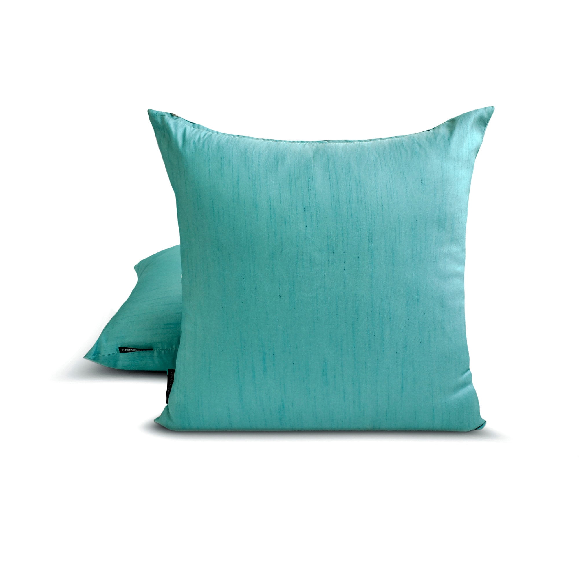 Aqua Luxury Lumbar Pillow Cover 12"x14" | Pack of 2 Modern Art Silk Oblong Pillow Cover | Solid & Two Tone Silk Pillowcases for Bed, Couch & Sofa, Modern Home Décor - Aqua Luxury