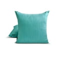 thumbnail image 2 of The HomeCentric Decorative Throw Pillow covers Aqua Pack of 2, 16"x16" (40x40 cm) Art Silk Solid & Two Tone Silk Pillowcase For Sofa Chouch, Hotels, living, Bed Room, Solid Modern Style - Aqua Luxury, 2 of 9