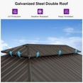 thumbnail image 3 of PURPLE LEAF 10’ X 12’ Outdoor Patio Hardtop Gazebo Metal Frame Galvanized Steel Double Roof with Curtains and Nettings for Backyard Desk Bronze, 3 of 10