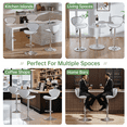 thumbnail image 6 of Bar Stools Set of 4, PU Leather Adjustable Swivel Bar Chairs for Kitchen Counter Island, Modern Armless Shell-Shaped Counter Height Stools for Dining Room Café Pub (White), 6 of 14