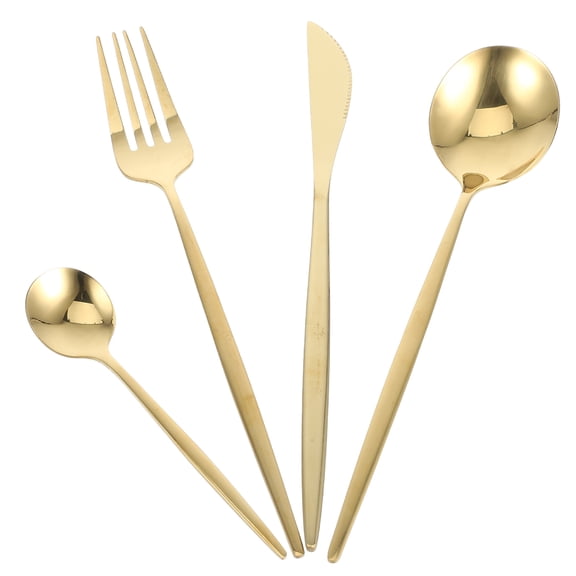 Alasum Stylish Golden Reusable Utensils Set for Dining and Special Events