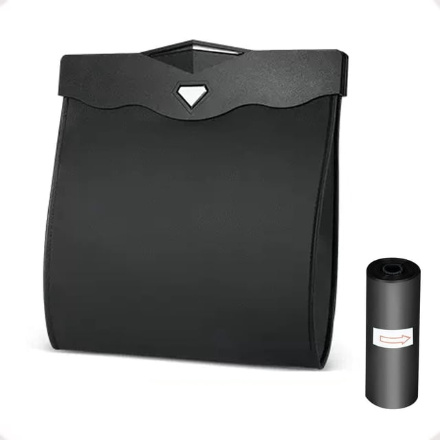 RV Bote de basura interior colgante para automóvil, Bote de basura para automóvil con apertura magnética de acceso rápido, Cuero de PU impermeable, Accesorio para asiento trasero de automóvil Negro Rojo Verde