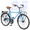 Blue, variant on Ambifirner Commute Bike for Women and Ladies, Single and 7 Speed Beach Cruiser Bicycle for Adult, 26 Inch Hi-Ten Steel Frame with Adjustable Handlebar and Saddle
