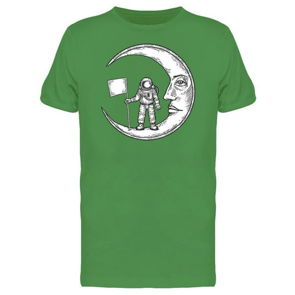 Astronaut On The Moon With Flag Tee Men's -Image by Shutterstock