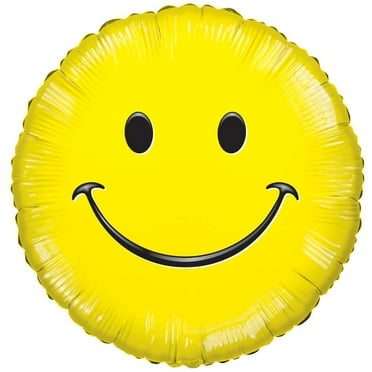 9 inch Kaleidoscope Happy Face Foil Mylar Balloon - Party Supplies Decorations