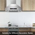 thumbnail image 4 of JOEAONZ Wall Mounted Range Hood 30" Kitchen Vent 900 CFM Duct Convertible Touch Control 9 Speed 120V, 4 of 12