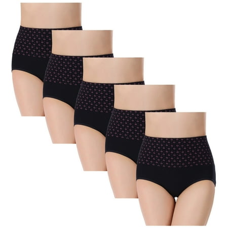 

Hesxuno Womens Underwear Briefs Women High Waist Tummy Control Panties Underwear Shapewear Brief Panties 5Pcs