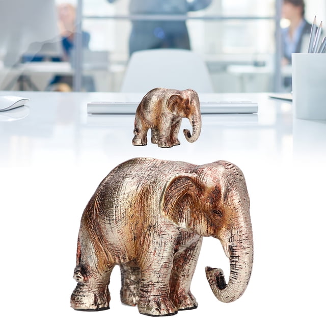 Retro Style Elephant Statue, Exquisite Workmanship, Elegant Cute Ornament, Symbolizes Prosperity, Luck, Success, Ideal Gift for Family, Friends, Colleagues