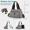 thumbnail image 4 of Omlopp Hobo Handbags Canvas Crossbody Bags for Women, Multi Compartment Tote Purse Medium Satchel-Gray - Medium, 4 of 9