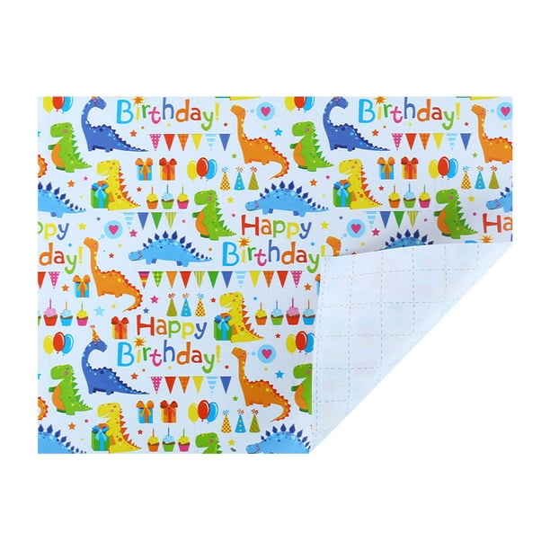 Xihbxyly Almacén de Liquidación Papel de Regalo de Feliz Cumpleaños Papel de Regalo Papel Recubierto de 80 G Decoración Navideña