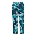 thumbnail image 6 of Dresfit Mens Cargo Joggers Open Bottom Autumn Drawstring Straight Leg Baggy Sweatpants Camo Cotton Yoga Trousers Winter Big and Tall High Waisted Pants Turquoise XL, 6 of 8