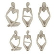 thumbnail image 2 of 3 Piece Thinker Statue Decor Accents Abstract Sculpture Bookshelf Decor Resin Thinker Statues for Home Office Desk Desktop Living Room Decor Collection Figurine, 2 of 9