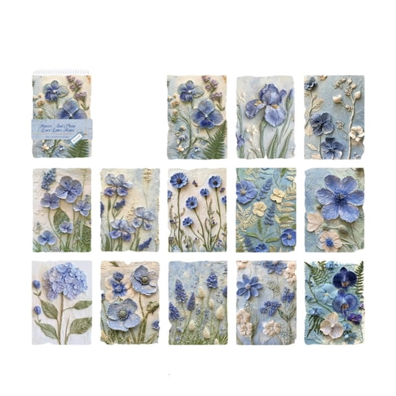 23Sheets Flower Embossed Art Paper Scrapbook Decorative Paper for Scrapbooking