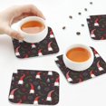 thumbnail image 7 of Pofeuu Cute Christmas Gnomes Print Leather Coasters Set of 6, Round Cups Mugs Mat Pad for Home Kitchen Heat Resistant Drink Coasters,Square, 7 of 7