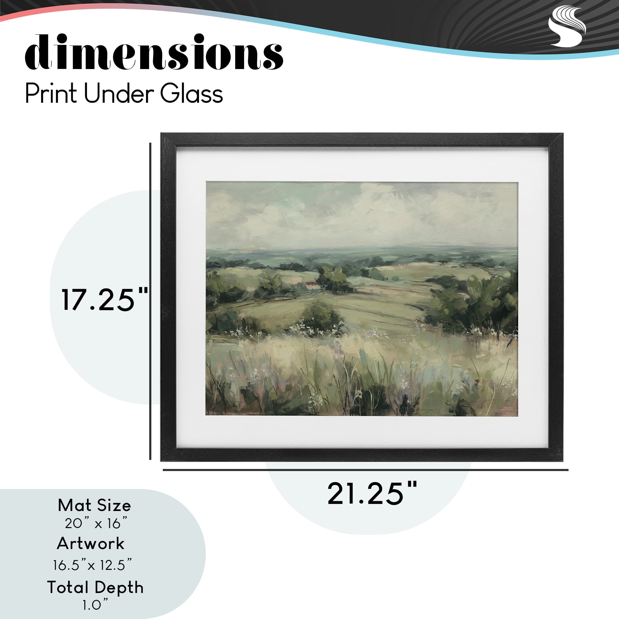 Stupell Industries Idyllic Green Pastures Black Framed Print Under Glass, design by Svetlana Aleynikova