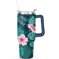 thumbnail image 2 of Tropical Leaves 40 Oz Tumbler with Handle Lid and Straw, Stainless Steel Double Walled Vacuum Insulated Cup, Cute Anniversary Wedding Birthday Gifts Tumbler for Women Men Friends Outdoor Indoor, 2 of 7