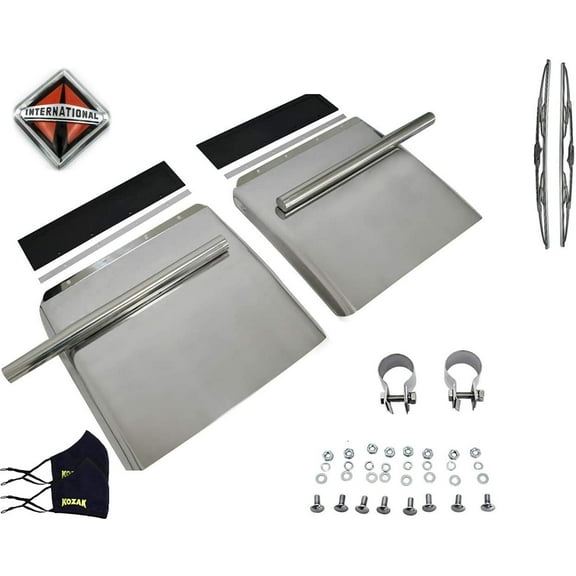 Kozak Quarter Fender Set 24" x 24" Stainless Steel for International Prostar Lonestar Truck