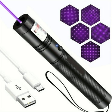 Long Range Tactical Laser Pointer Purple Laser Beam Flashligh with USB Charging ,Adjustable Focus Light Pointer for Night Astronomy Outdoor Camping and Hiking, Small Breeds