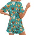 thumbnail image 2 of Yuyamidu Funny Chicken Womens Summer Pjs Set Short Sleeve Top With Short Pants Sleepwear Crew Neck Lounge Set Pjs Soft 2 Piece Lounge Sets, 2 of 7