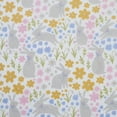 thumbnail image 4 of Serafina Home Spring Easter Vinyl Flannel Backed Tablecloth for Dining Room Kitchen Table Decor: Happy Bunny Rabbit Bunnies Pink Blue Green Yellow Grey White-Easter Rabbit 52" x 52", 4 of 7