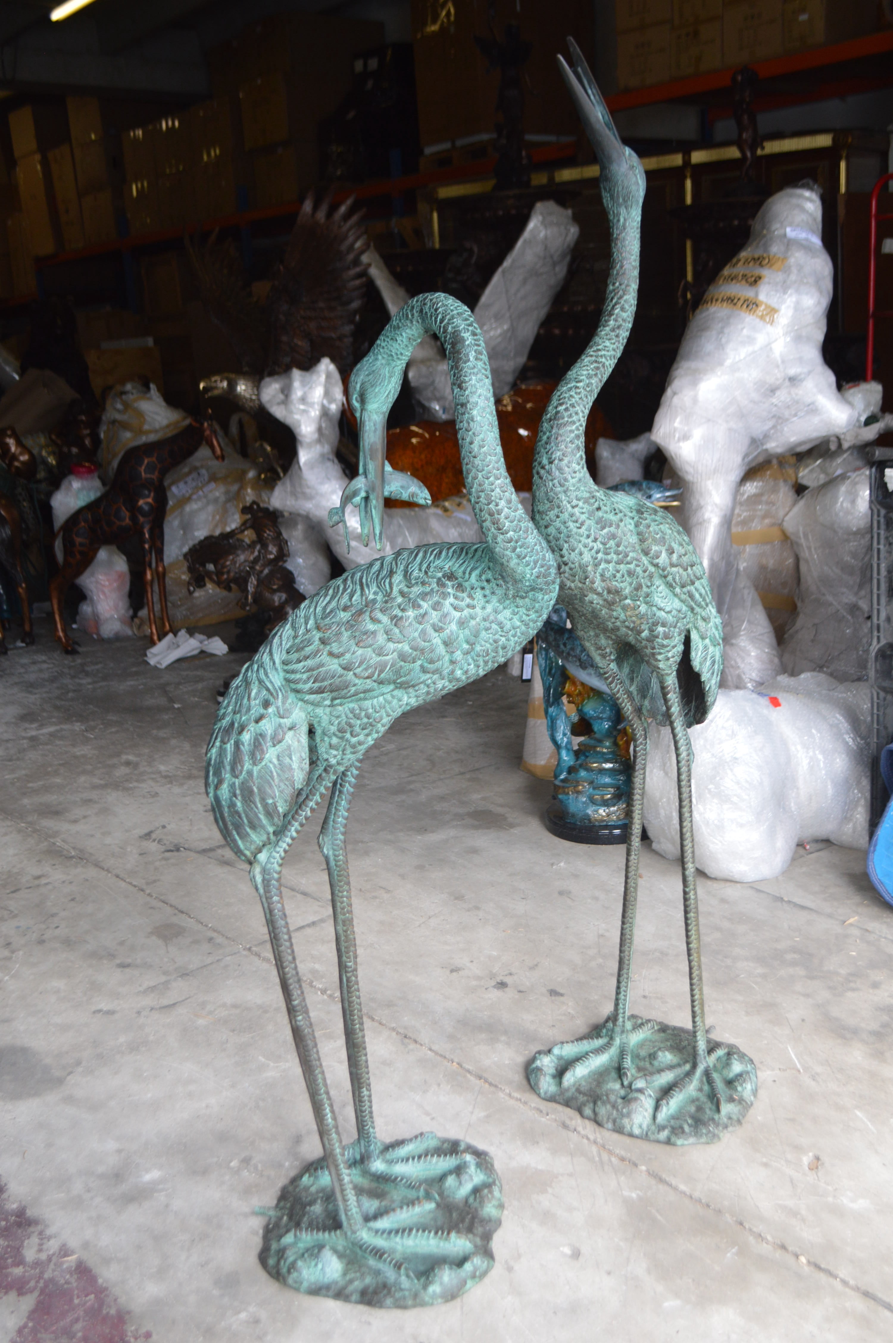 Nifao 52" Animals & Insects Crane Garden Statues, Weatherproof