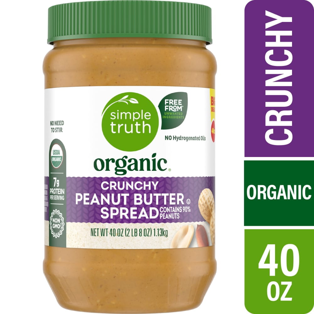 Simple Truth Peanut Butter Crunchy No Stir 40 oz - 3 Pack