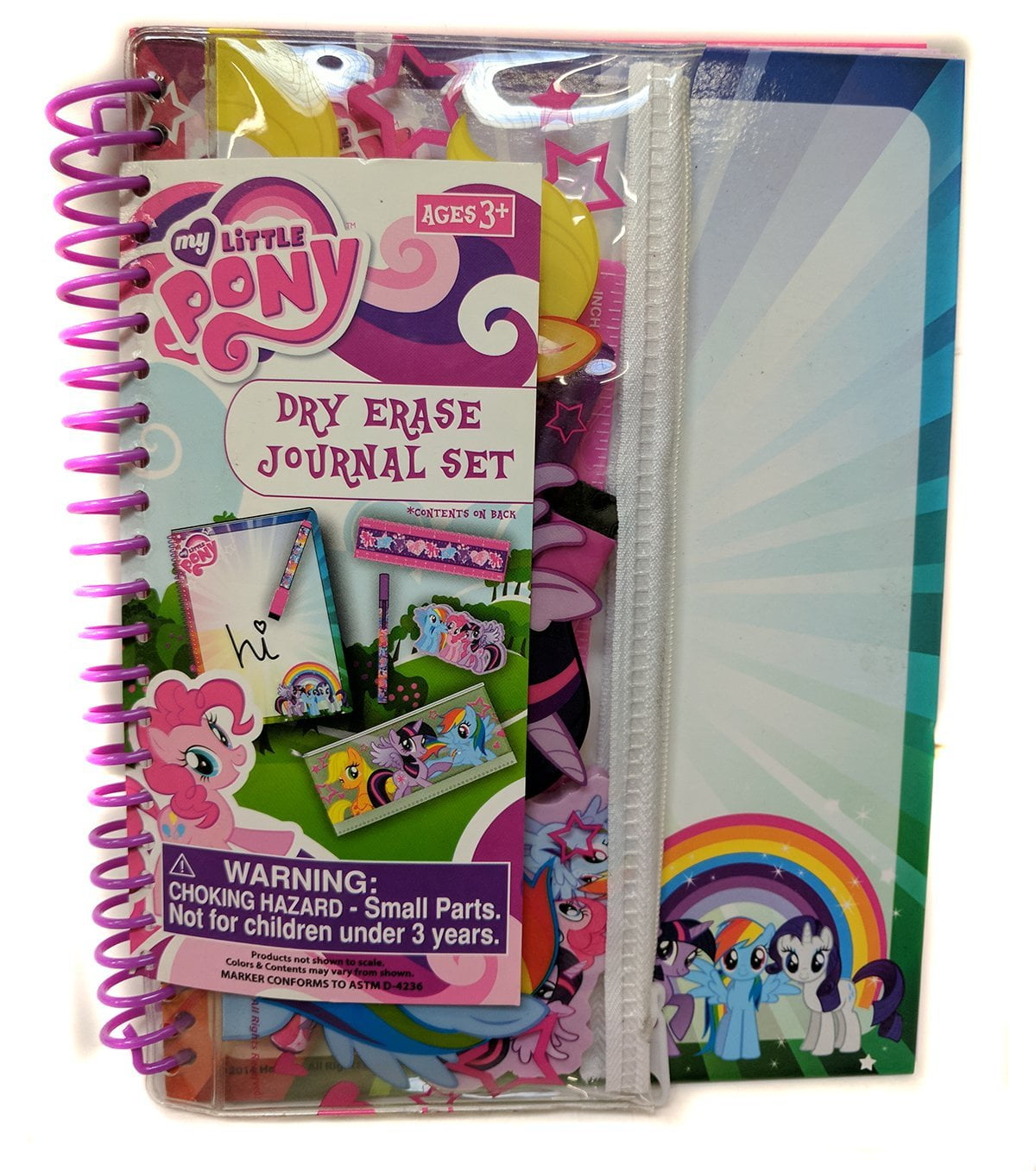 My Little Pony Dry Erase Journal Set 6 pcs (journal, marker, pen, ruler