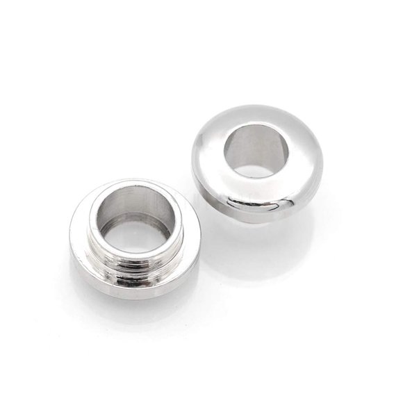 CRAFTMEMORE Metal Push Snap Together Grommet Snap Rings Eyelet O-Rings Purse Loop Easy Installation Pack of 10 (5mm (3/16""), Silver)