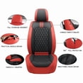 thumbnail image 3 of Front Seat Covers Fit for Toyota Matrix 2003-2014, Premium Faux Leather Waterproof Breathable Anti‑Slip Seat Protectors, Black&Red, 3 of 7