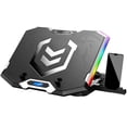 thumbnail image 1 of Ice Coorel Gaming Laptop Cooling Pad 15-17.3 Inch Laptop Fan With 6 Rgb Cooling Fans Laptop Cooling Stand With 6 Height Adjustable Laptop Cooler With Lcd Screen 2 Usb Ports Phone Stand, 1 of 4