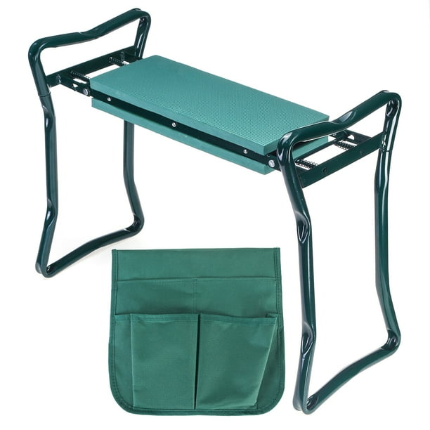 Garden Kneeler Seat, Heavy Duty Folding Stool with 2 Large Tool Pouches