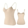 thumbnail image 4 of Vinsonshop Womens Tank Tops with Built in Bra Tops with Built in Bra Built in Bra Tops for Women Undershirt for Women Padded Tops for Women Padded Tank Tops for Women Khaki 5XL, 4 of 4