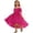 Hot Pink, variant on Girls' Off-the-Shoulder Chiffon High-Low Dress, Spaghetti Strap A-Line Formal Party Gown, Solid Color Junior Bridesmaid Sundress for Kids Ages 6-14(White/4-5 Years)