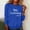 A_ Blue, variant on UTSJKR Funny Letter Printed 3/4 Length Sleeve Shirts for Women Pullover Loose Graphic Tees Tops Plus Size Crewneck Casual Blouses Wine S