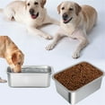 thumbnail image 2 of LAIQIEN Stainless Steel Pet Dog Bowl Anti Slip Large Pet Easy to Clean Rectangle, 2 of 19