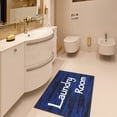 thumbnail image 3 of Ottomanson Non-Slip Rubberback Text 2x3 Laundry Room Rug, 26" x 35", Black/Blue, 3 of 8