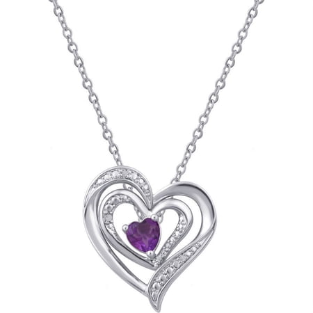 Diamond Accent And Amethyst Gemstone Sil