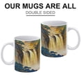 thumbnail image 3 of Waterfall with Gold Sunshine 11 Oz Ceramic Coffee Mug, Ideal for Relaxing Mornings, 3 of 8