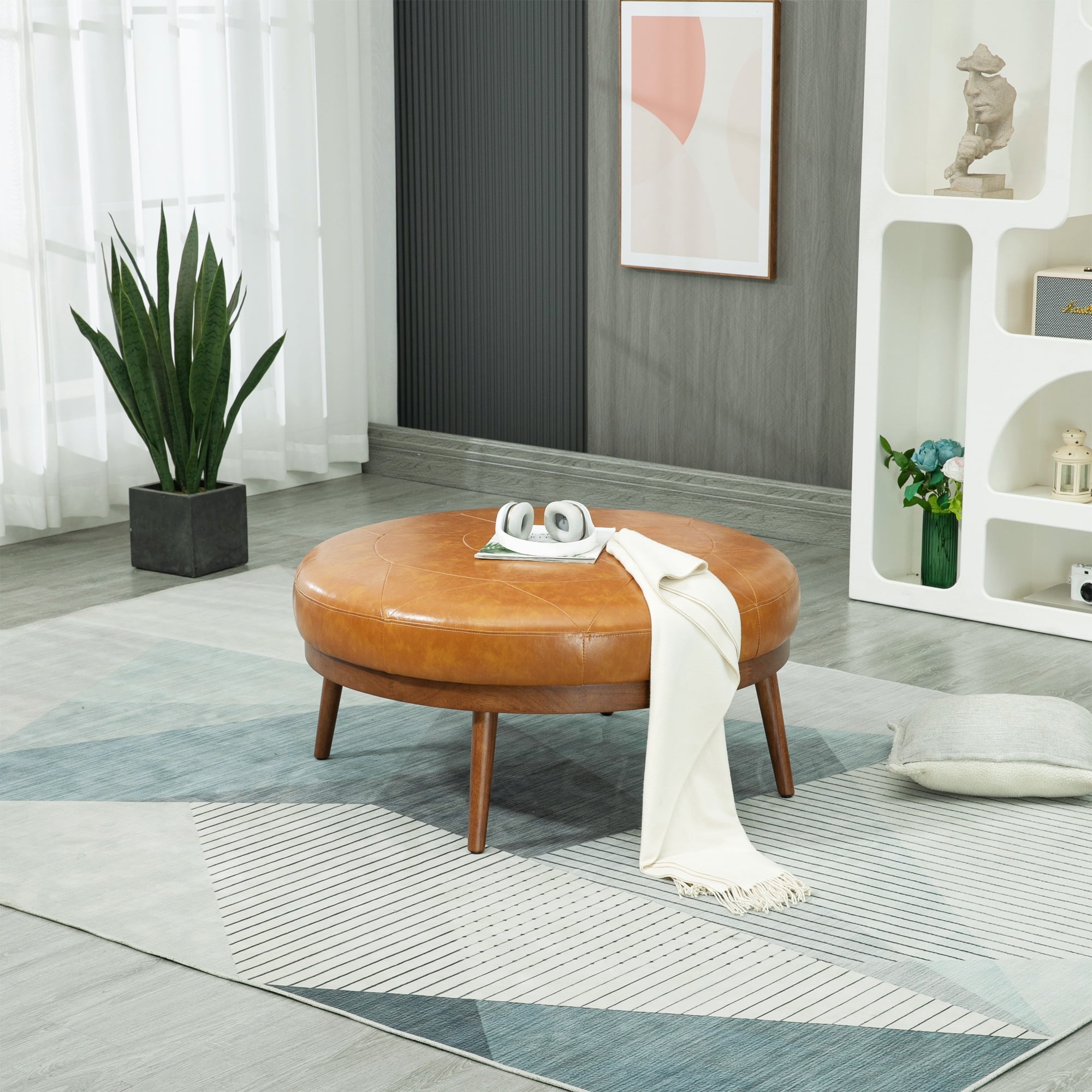 Krista 36 in. Indoor Tan Finish Ottoman
