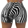 thumbnail image 2 of Fotbe Optical Zebra Illusion Shorts Sin Costuras – Shorts Deportivos de Cintura Alta para Mujer, Elásticos para Gimnasio, Yoga, Running o Ciclismo-Medium, 2 of 8